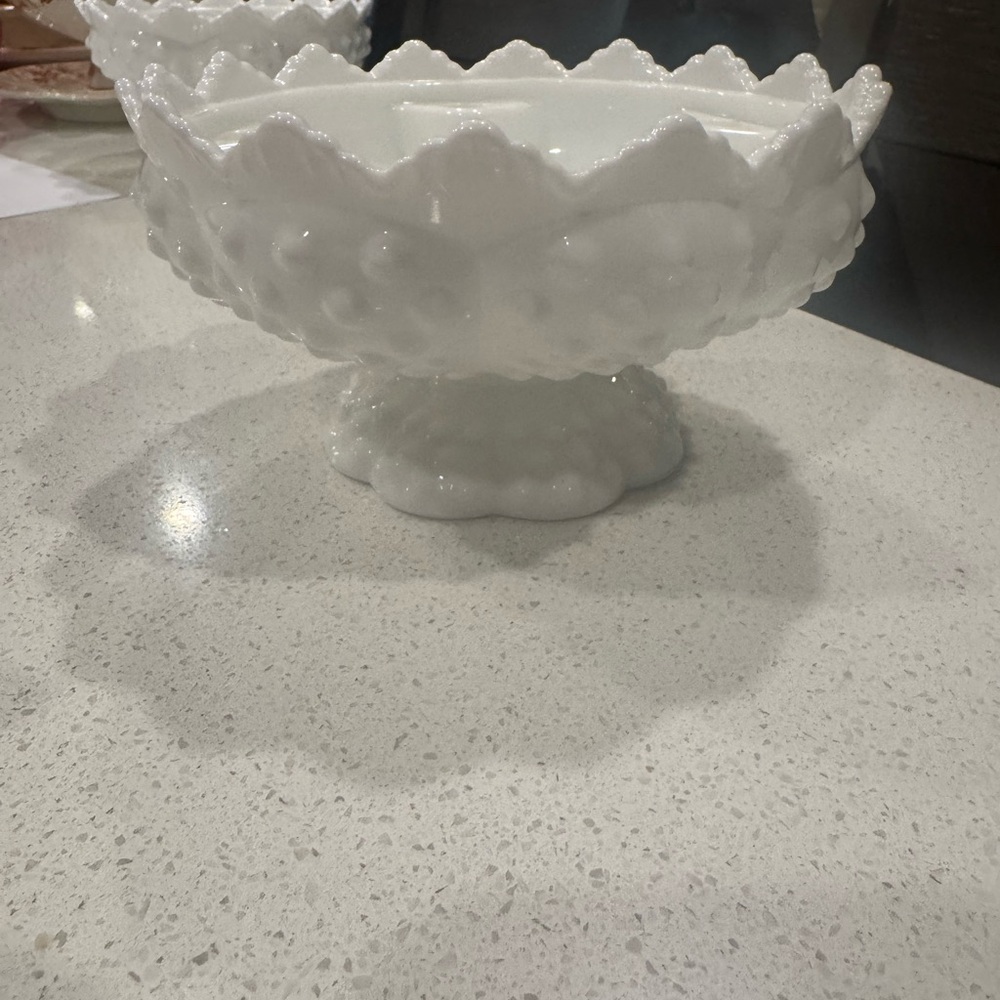 Elegant Vintage White Milk Glass Candle Holder.